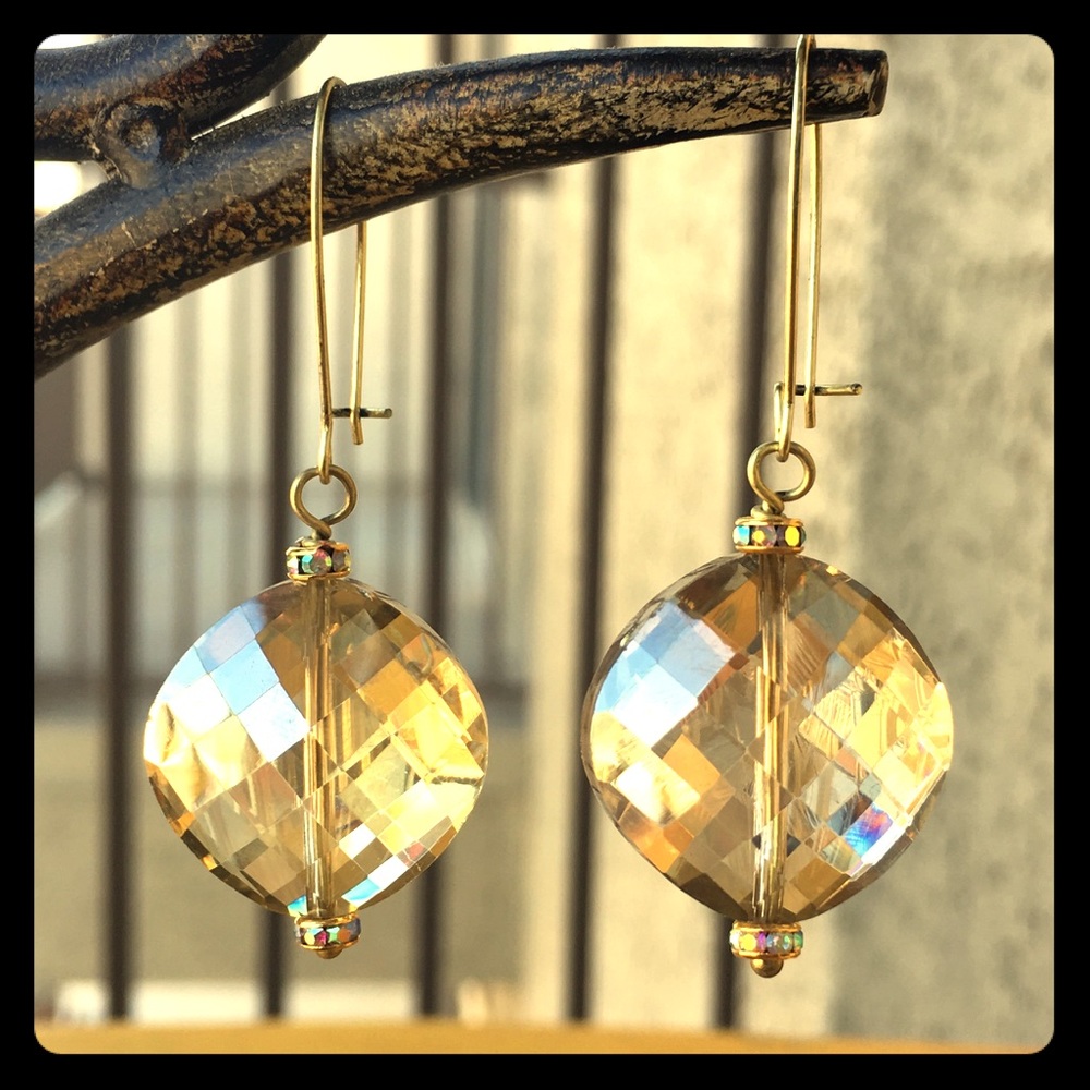 Champagne crystal earrings